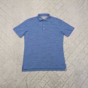 Johnnie-O Shirt Men's M Blue Liberty Multi Hale Polo Polyester Golf Casual